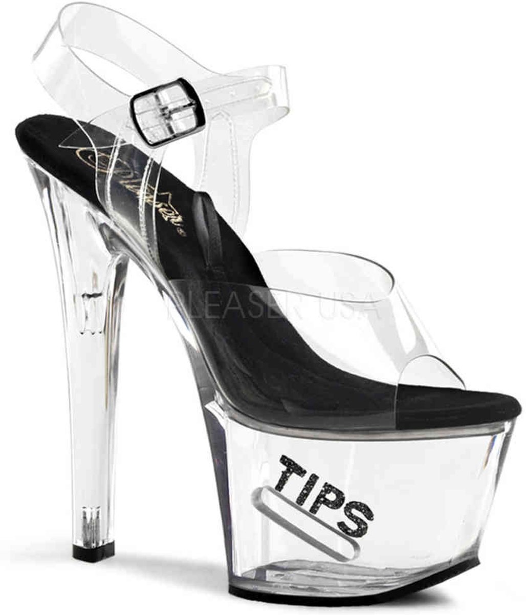 EU 37 = US 7 | TIPJAR-708-5 | 7 Heel, 2 3/4 PF Ankle Strap Sandal